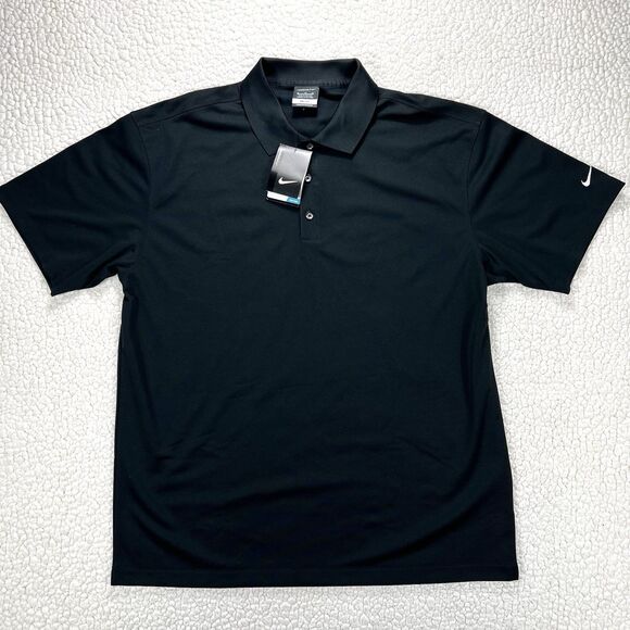 Nike Dri-Fit Polo Golf Shirt Men’s XL Black  Short Sleeve Wicking Athliesure - Picture 1 of 12
